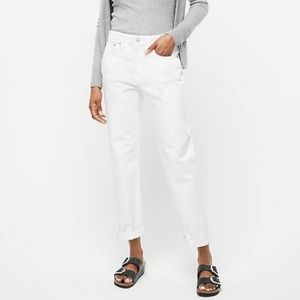 J. Crew slouchy boyfriend white jeans